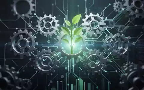 Eine abstrakte Darstellung von ineinandergreifenden Zahnrädern und einem Netzwerk, das Qualitätsmanagement und digitale Transformation symbolisiert. - Foto: über boerse-global.de