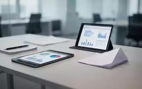 Ein minimalistischer Schreibtisch mit einem Tablet, wenigen organisierten Gegenständen und einem einzelnen Blatt Papier, das Effizienz symbolisiert. - Foto: über boerse-global.de