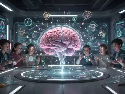 Nahaufnahme einer Person, die mit einer Virtual-Reality-Brille spielt, mit holografischen Elementen im Hintergrund. - Foto: über boerse-global.de
