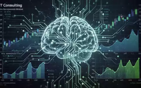 A glowing neural network representing AI and IT services, overlaid with subtle financial charts, symbolizing the German IT market. - Foto: über boerse-global.de