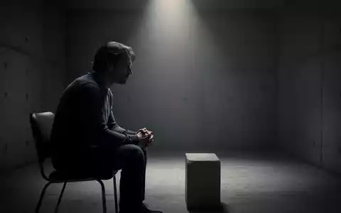 Eine einzelne Person sitzt in einem spärlich beleuchteten Raum, die Hände gefaltet, blickt nachdenklich auf eine Lichtquelle. Die Szene vermittelt Isolation und Reflexion. - Foto: über boerse-global.de