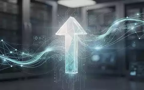 Ein stilisiertes Blockchain-Netzwerk mit einem aufsteigenden Pfeil symbolisiert den Reverse Split und DeFi-Technologien. - Foto: über boerse-global.de