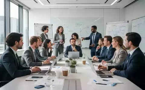 Eine Gruppe von Geschäftsleuten nimmt an einem Seminar teil, diskutiert und arbeitet zusammen in einem modernen Konferenzraum. - Foto: über boerse-global.de
