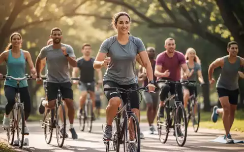 Eine Gruppe von Menschen unterschiedlichen Alters, die draußen aktiv sind, darunter Spaziergänger und eine Person beim Yoga. - Foto: über boerse-global.de