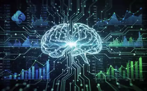 A glowing, futuristic neural network overlaid with abstract financial data, symbolizing AI-driven digital banking and autonomous transactions. - Foto: über boerse-global.de