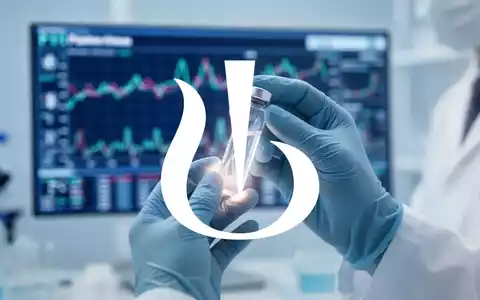 Hände eines Wissenschaftlers, der in einem Labor ein Reagenzglas hält, mit unscharfen medizinischen Daten im Hintergrund. - Foto: über boerse-global.de