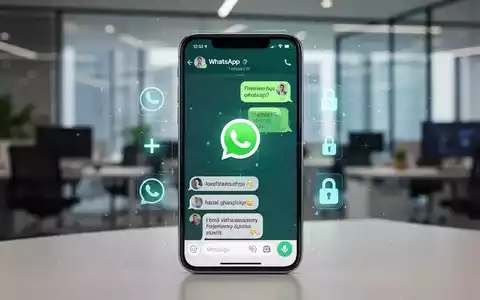 Ein Smartphone-Bildschirm zeigt die WhatsApp-Benutzeroberfläche mit angedeuteten Premium-Funktionen und einem Plus-Symbol. - Foto: über boerse-global.de