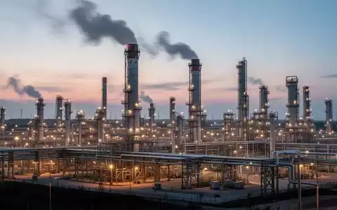 Eine weitläufige, moderne Chemieanlage in der Dämmerung mit beleuchteten Schornsteinen und Rohrleitungen, die Kapazitätserweiterung andeuten. - Foto: über boerse-global.de