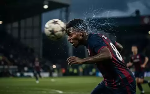 Ein verschwommener Fußball trifft den Kopf eines Spielers, mit subtilen, leuchtenden neuronalen Linien, die vom Kopf ausgehen. - Foto: über boerse-global.de