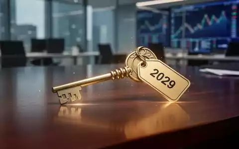 Ein stilisierter Schlüssel mit einem Anhänger '2029' auf einer polierten Holzoberfläche, der eine gesicherte Finanzierung symbolisiert. - Foto: über boerse-global.de