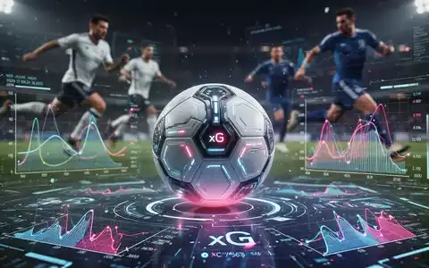 Ein futuristischer Fußball mit Bewegungssensoren auf einem holografischen Display, das Leistungsdaten und Statistiken anzeigt. - Foto: über boerse-global.de
