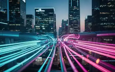 Ein Netzwerk aus leuchtenden Glasfaserkabeln, die sich über eine futuristische Stadtlandschaft beiDämmerung erstrecken. - Foto: über boerse-global.de