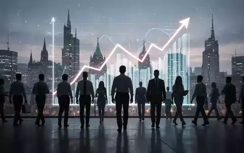 Silhouetten von Menschen vor einem digitalen Diagramm, das einen Arbeitskräftemangel in Deutschland symbolisiert. - Foto: über boerse-global.de