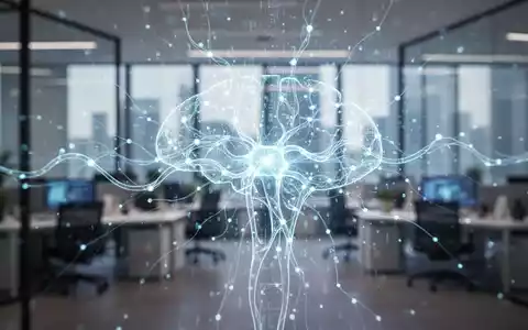 Abstrakte Darstellung eines leuchtenden neuronalen Netzwerks, das Effizienz und Automatisierung durch KI in der Arbeitswelt symbolisiert. - Foto: über boerse-global.de