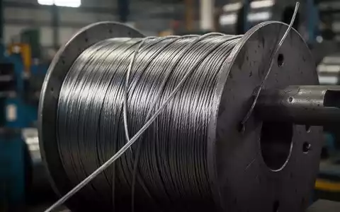 Nahaufnahme einer Stahlseilspule, teilweise abgewickelt, in einer Industrieumgebung. - Foto: über boerse-global.de