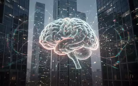 A glowing, abstract AI brain or network inside a modern skyscraper, symbolizing artificial intelligence gaining legal personality. - Foto: über boerse-global.de