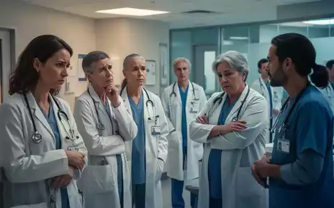 Ein Team von medizinischem Fachpersonal in einer modernen Klinik, einige wirken gestresst, andere führen unterstützende Gespräche. - Foto: über boerse-global.de