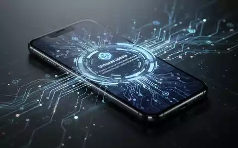 A modern smartphone screen showing abstract digital data flows and circuit patterns, symbolizing a software update and advanced mobile technology. - Foto: über boerse-global.de