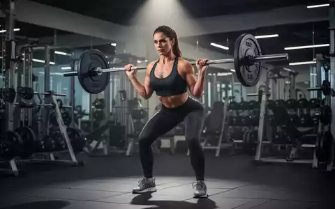 Eine Frau in Sportkleidung beim Krafttraining mit Gewichten in einem modernen Fitnessstudio, das Stärke und Präzision betont. - Foto: über boerse-global.de