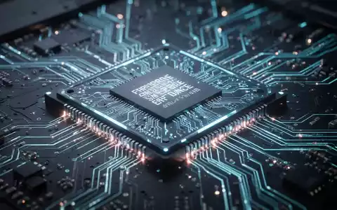 Close-up of a high-tech computer processor chip with detailed circuitry and subtle glowing lights, symbolizing advanced computing power. - Foto: über boerse-global.de
