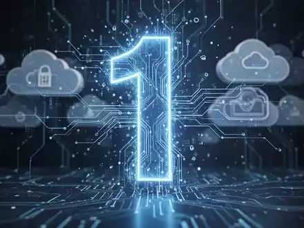 A glowing blue number '1' dissolving into digital data, symbolizing the end of support for Azure Functions 1.x and migration. - Foto: über boerse-global.de