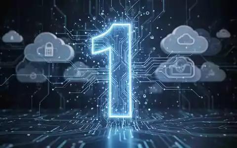 A glowing blue number '1' dissolving into digital data, symbolizing the end of support for Azure Functions 1.x and migration. - Foto: über boerse-global.de
