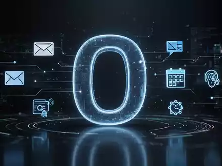 A stylized, glowing digital 'O' representing Outlook, surrounded by subtle digital data streams and icons for email, calendar, and AI. - Foto: über boerse-global.de