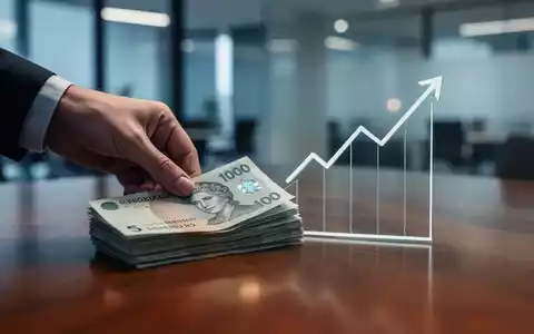 Eine Hand legt schwedische Kronen-Banknoten auf einen Tisch neben einem aufsteigenden Diagramm in einem modernen Büro. - Foto: über boerse-global.de