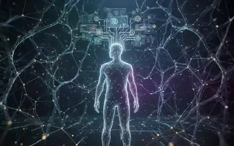A stylized human silhouette made of glowing data points connected to a larger digital network, representing individual expertise becoming enterprise assets. - Foto: über boerse-global.de