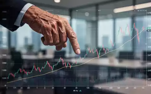 Eine Hand zeigt auf einen digitalen Aktienchart mit einem leichten Rückgang und einer 200-Tage-Durchschnittslinie in einem Büro. - Foto: über boerse-global.de