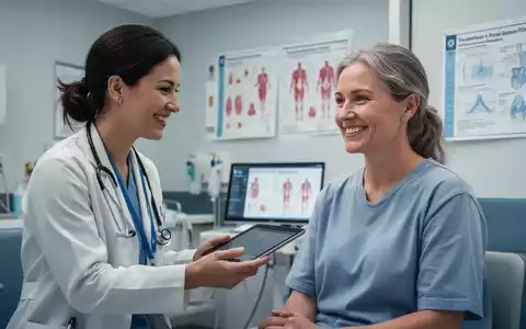 Ein lächelnder Patient und ein Arzt in einem modernen Krankenhaus, der positive Auswirkungen präventiver Gesundheitsmaßnahmen symbolisiert. - Foto: über boerse-global.de