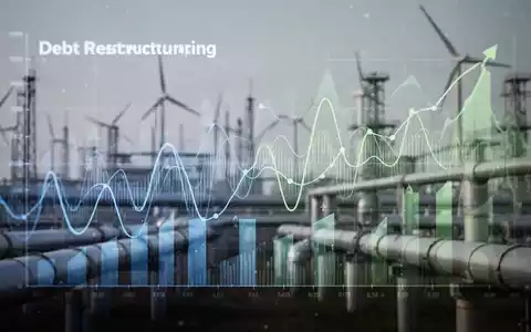 Abstrakte Darstellung von Schuldenumtausch, Finanzcharts und digitalen Wellenformen mit angedeuteter Energieinfrastruktur im Hintergrund. - Foto: über boerse-global.de