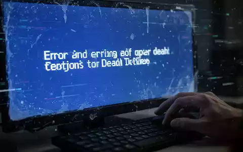 A close-up of a frozen computer screen displaying an error message, with a hand hovering over a mouse. - Foto: über boerse-global.de