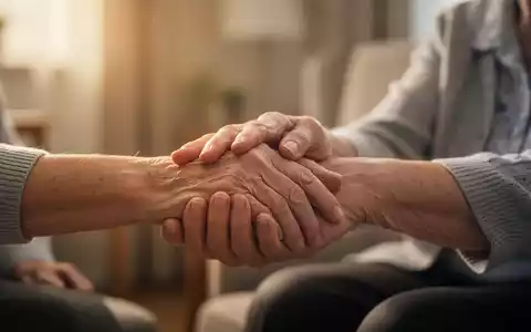 Eine Nahaufnahme der Hände zweier älterer Menschen, die Schutz und Unterstützung symbolisieren. - Foto: über boerse-global.de