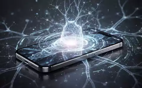 A close-up of a modern smartphone with a holographic, glowing artificial intelligence interface emerging from its screen. - Foto: über boerse-global.de
