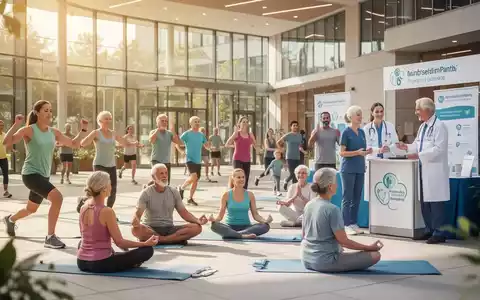 Menschen nehmen an einem Gesundheitstag teil, der Bewegung, Achtsamkeit und medizinische Informationen in einer interaktiven Umgebung verbindet. - Foto: über boerse-global.de