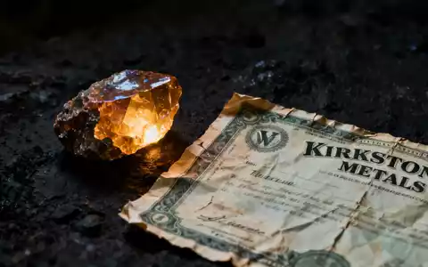 Eine zerknitterte Kirkstone Metals-Aktie liegt neben einem leuchtenden Uranerzstück. Ein dramatischer Szenenwechsel. - Foto: über boerse-global.de