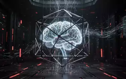 A glowing, intricate neural network appears to be retracting into a geometric cage, symbolizing AI export controls. - Foto: über boerse-global.de