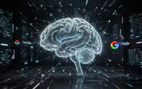An abstract, glowing neural network representing artificial intelligence and data, with subtle Google design elements. - Foto: über boerse-global.de