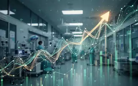 Abstrakte Darstellung von schnellem Wachstum im Gesundheitswesen mit aufsteigenden Linien und verschwommenen medizinischen Einrichtungen. - Foto: über boerse-global.de