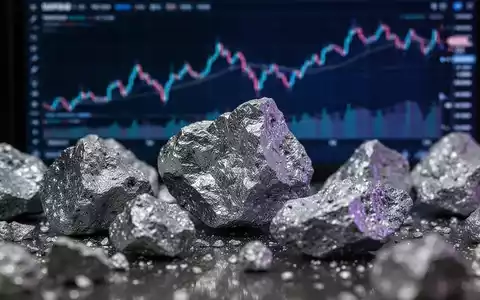 Nahaufnahme von Lithium-Erzgestein mit einem schwach sichtbaren digitalen Börsenchart im Hintergrund. - Foto: über boerse-global.de