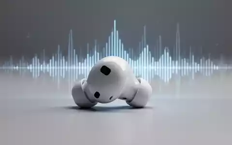 A close-up of an Apple AirPods Pro earbud on a clean surface, with a subtle equalizer waveform in the background. - Foto: über boerse-global.de