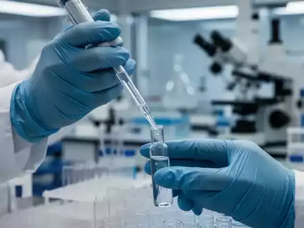 Hände eines Wissenschaftlers pipettieren Flüssigkeit in einem Labor, symbolisch für medizinische Forschung und Investitionen. - Foto: über boerse-global.de