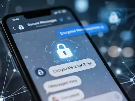 A smartphone screen showing encrypted messages and a padlock icon, symbolizing secure digital communication and privacy updates. - Foto: über boerse-global.de