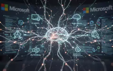 Abstrakte Darstellung eines leuchtenden neuronalen Netzwerks, das die Kommunikation und Orchestrierung von KI-Agenten symbolisiert. - Foto: über boerse-global.de