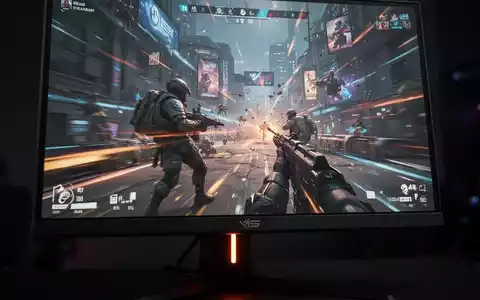 A close-up of a high-performance gaming monitor displaying a fast-paced esports scene, emphasizing clarity and fluid motion. - Foto: über boerse-global.de