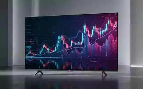 Ein schlanker, moderner 55-Zoll-Mini-LED-Fernseher mit lebendigen Farben und einem stilisierten Finanzdiagramm in der Spiegelung. - Foto: über boerse-global.de