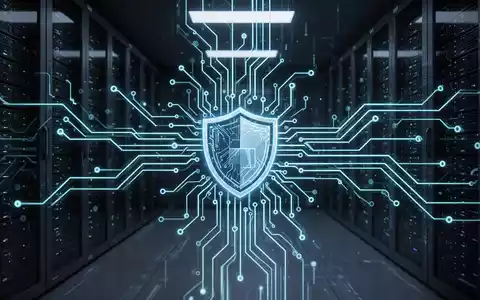 Close-up of a glowing circuit board with interconnected lines, representing digital security and updates in a server environment. - Foto: über boerse-global.de
