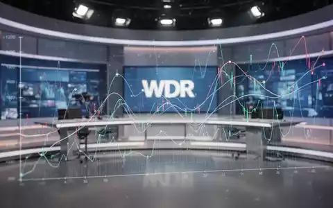 Abstrakte Darstellung von Finanzdaten und Medienübertragung mit digitalen Linien und Graphen über einem Sendestudio-Hintergrund. - Foto: über boerse-global.de
