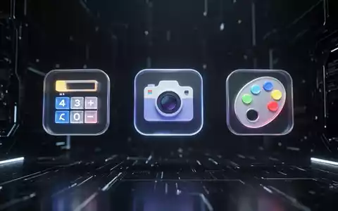 Abstract digital representation of Windows 11 app icons and interface elements, symbolizing core application improvements and AI integration. - Foto: über boerse-global.de